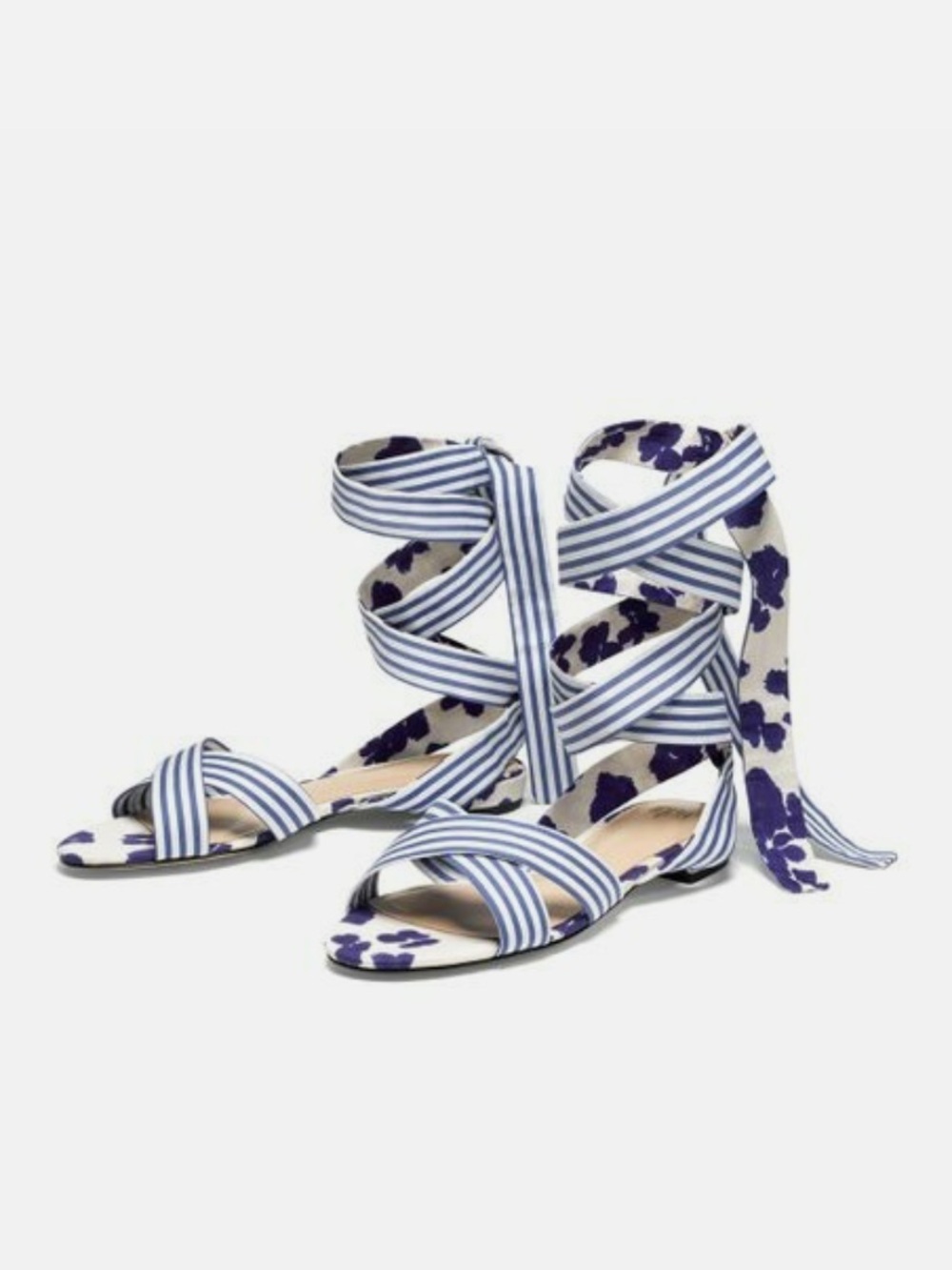 CAbi Womens Watercolor Tied Up Strappy Sandals
